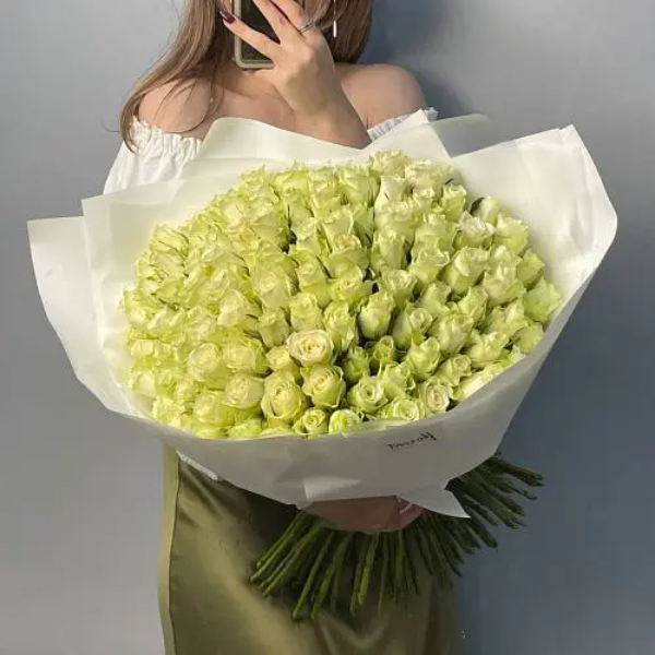  Kemer Flower Order Bouquet of 101 White Roses